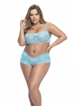 Ensemble Culotte et Haut en Dentelle Turquoise 206XTQ Volume 2